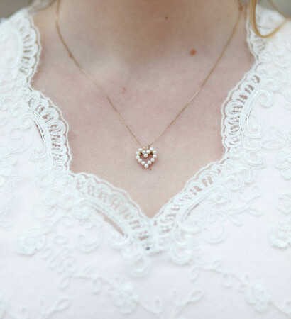bride, love and necklace
