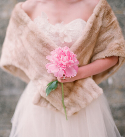 dress, peony and fur