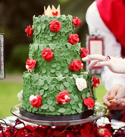 green, cake and red