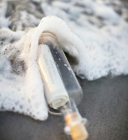 inspiration, message in a bottle and beach