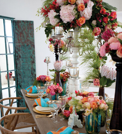 flowers, centrepiece and colorful