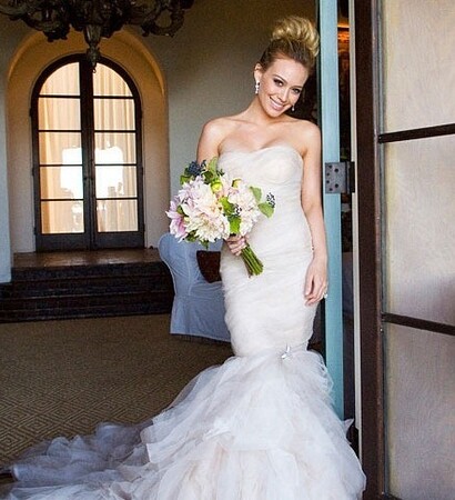 wedding gown, dress and Hilary Duff