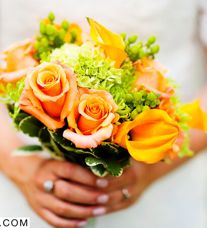 wedding dress, love and bouquet