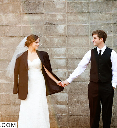 sunlight, wedding dress and tuxedo
