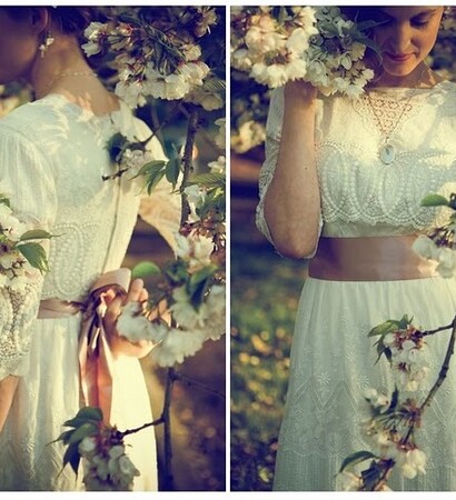 woman, vintage wedding and sun