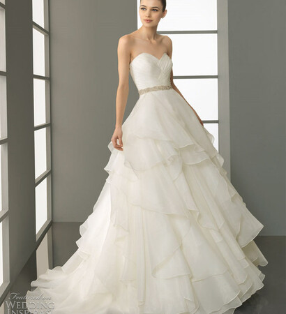 glamorous, sweetheart dress and white