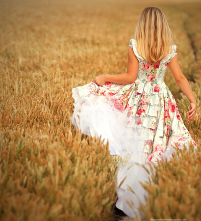 flower girl dress, handmade and ruffled