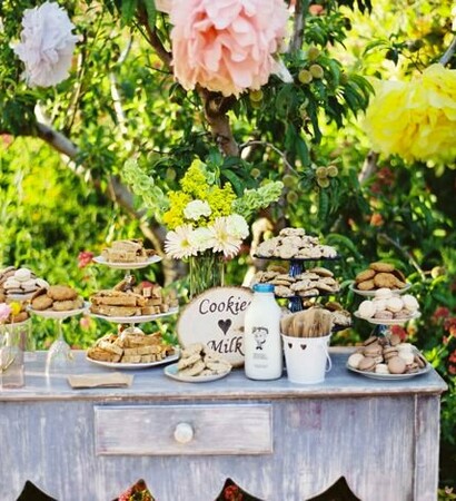 flowers and milk and cookies