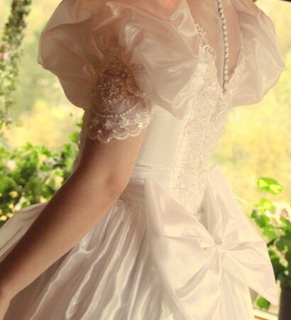 bow, wedding dress and vintage