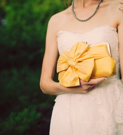 clutch, yellow and bride