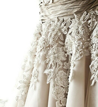 white, flower and gown dress