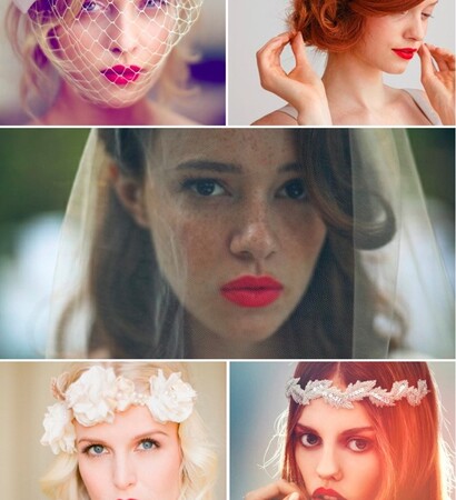 bridal, model and red lips