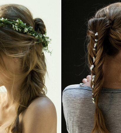 blonde, crown and flowers