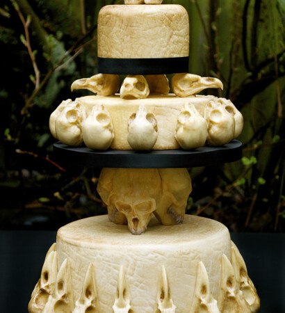 edible, conjoined kitten skulls and wedding cake