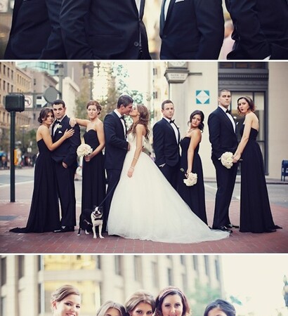 groomsmen, bridesmaids and poses
