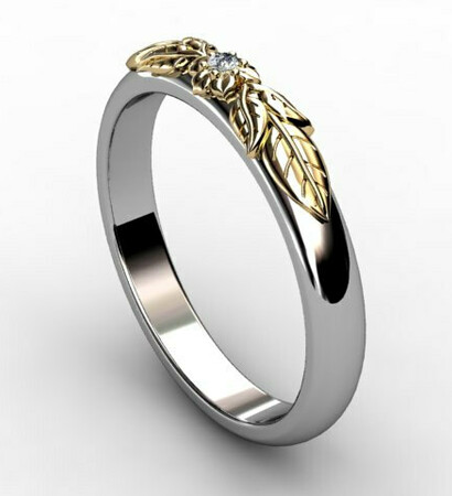 unique engagement rings, leaf and vine ring and gold