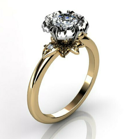 vintage jewelry, gold and leaf and vine ring