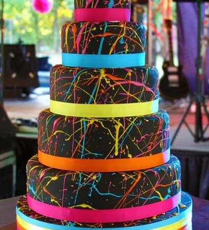 bake, splatter and cake