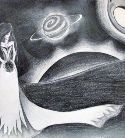 art, moon and space