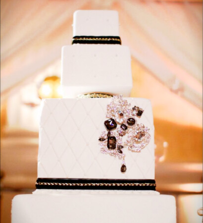 wedding cake, silver and cake