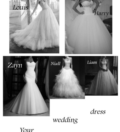 outfits, wedding dresses and zayn's dress is nice :d
