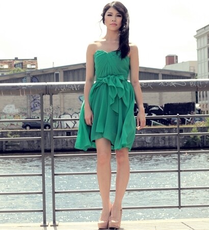 green, prom dress and fashion