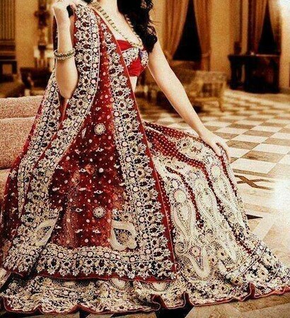 bride, red and wedding dress