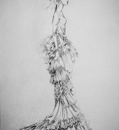 sketch, fashion and model drawing