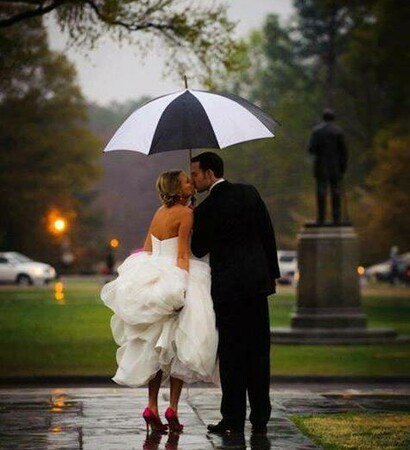 rain, umbrella and married