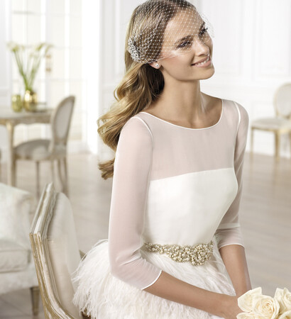 atelier pronovias, feathers and bride