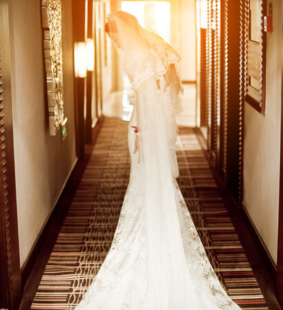 woman, formal dress and bride