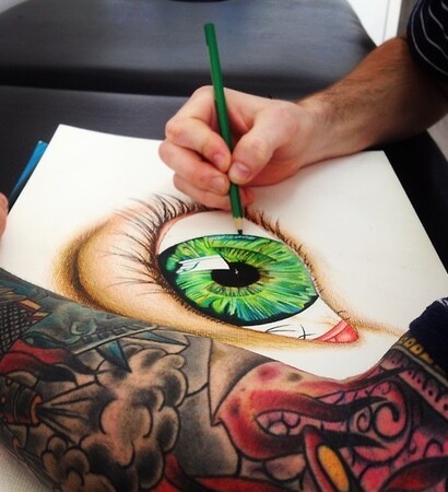 eye, qq. and tatoo