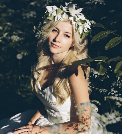 lesya, white and laveda bridal