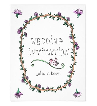 bird, wedding invitation and purple
