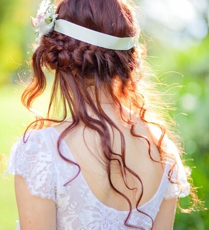 coiffure, wedding dress and wedding hairstyling
