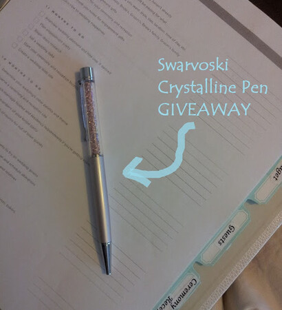 bride, swarovski crystalline pen and planning