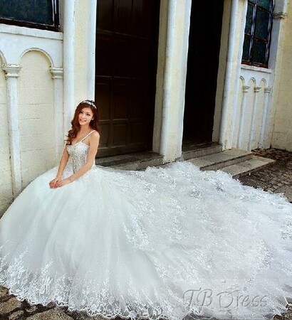 wedding apparel, wedding dresses and elegant straps dress