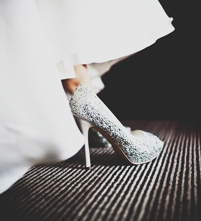 blingbling, heels and wedding dress