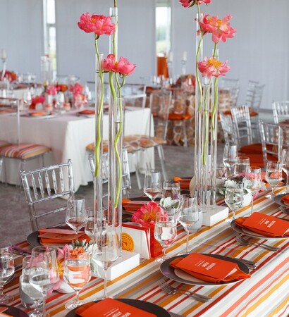 decor, centerpiece and tangerine