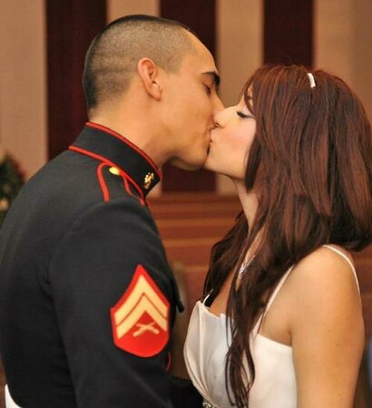 bride, kisses and marine