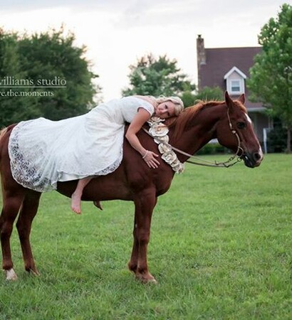 wedding gown, equestrian and western