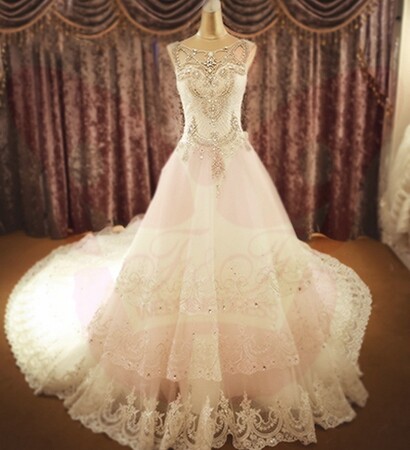 bride, crystals and dress
