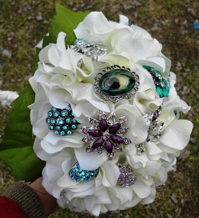 fabric flowers, brooch bouquet and alternative bouquet