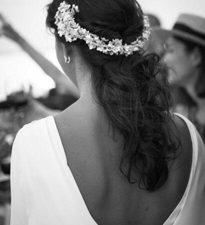 black and white, back and wedding dress