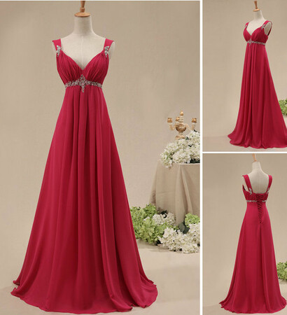 pink dress, formal dress and v-neck dress