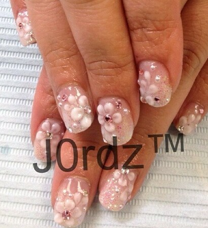 nails, natural and flowers