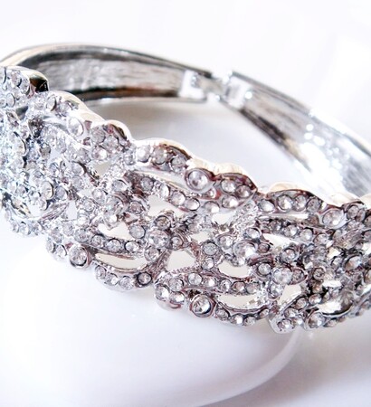 statement, bridal jewelry and diamond bangle