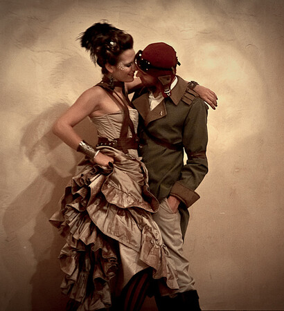 steampunk fashion, love and couple