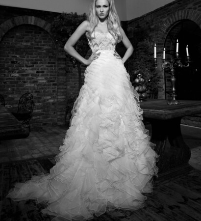 dress, galia lahav and black
