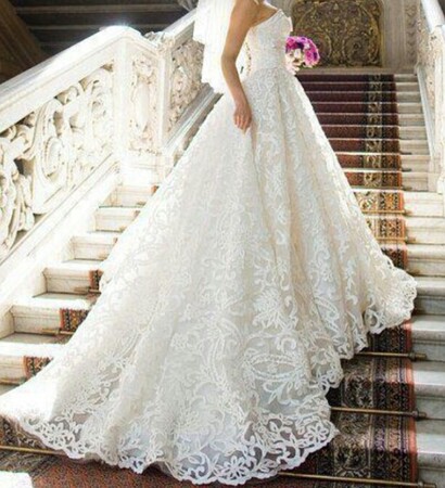 beautiful, most and weddingdress